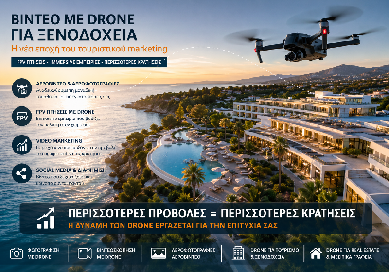 Γιατί oι FPV λήψεις drone αυξάνουν τις κρατήσεις των ξενοδοχείων